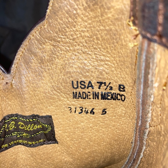 JB DILLON HANDMADE WESTERN BOOTS WOMENS SIZE 7.5B - Picture 7 of 9